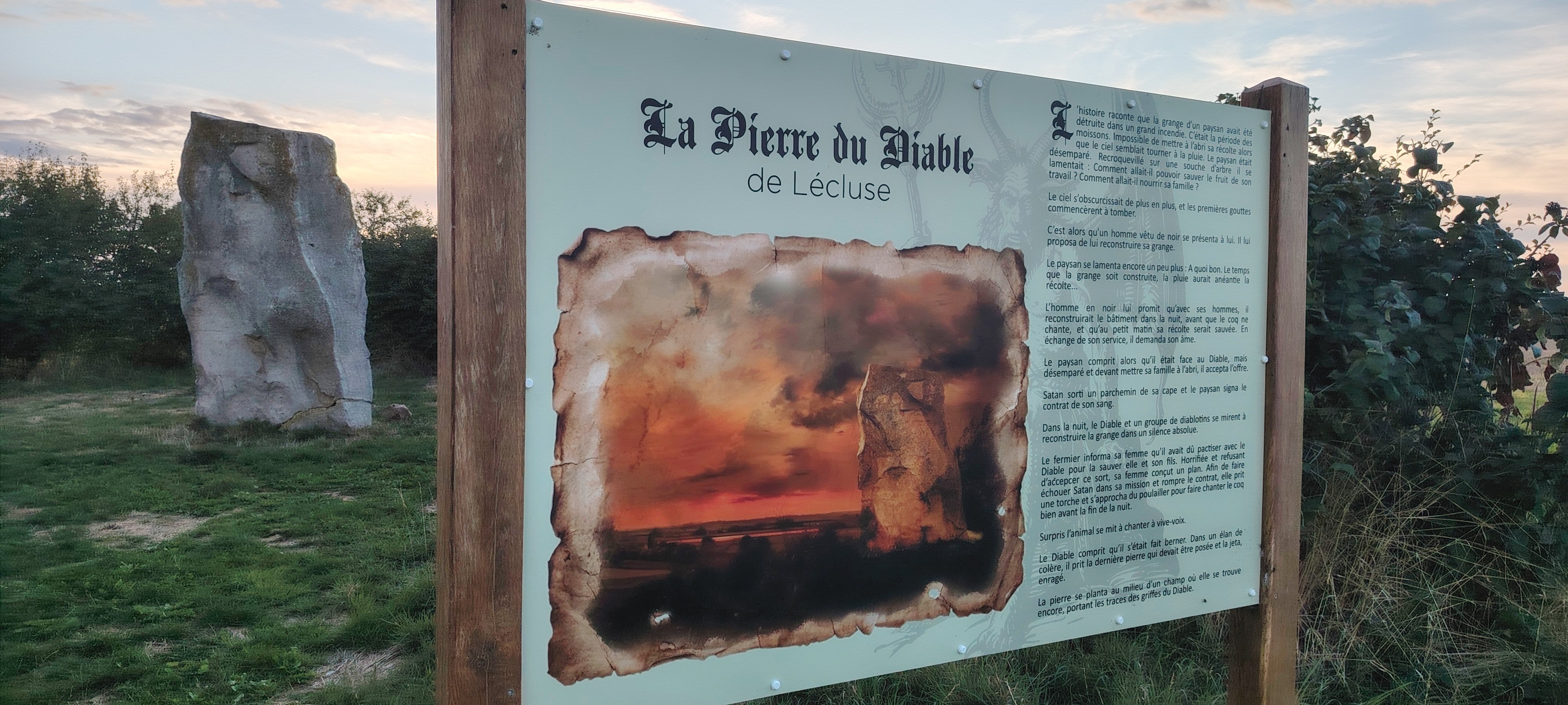 La Pierre du Diable de Lécluse, menhir et sa légende locale, repérage Studio Sambre dans le Nord
